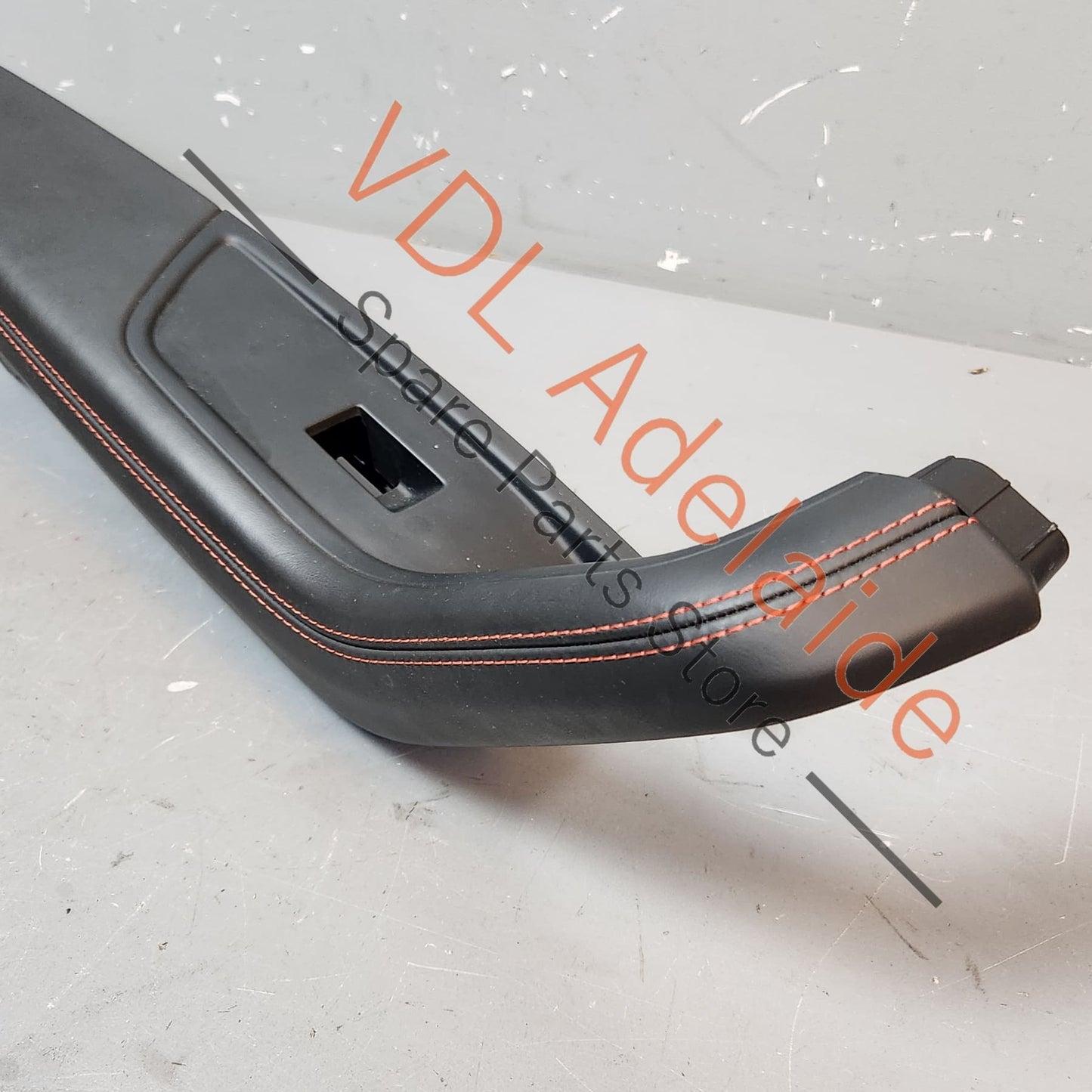 8W0867173B, 8W0867173BMCB, 8W2867171, ,  Audi RS5 F5 B9 Black Leather Red Stitch Front Left Interior Door Handle Trim 8W0867173B