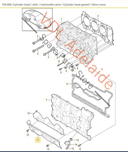 9A110430703 9A110430903  Porsche Cylinder Head Heat Shield Cyl 1-3 9A110430703 9A110430903