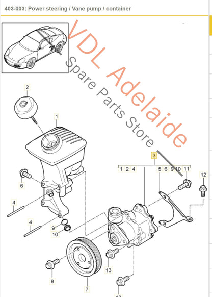 9A131402014 9A131402016  Porsche Cayman Boxster Power Steering Vane Pump 9A131402014