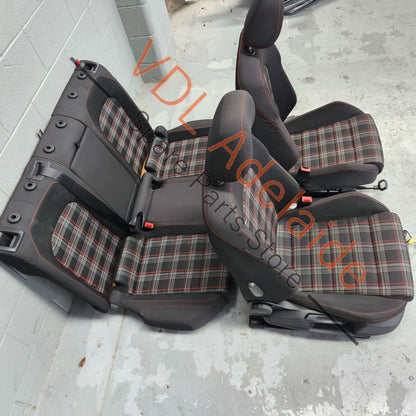    VW Golf Gti MK7.5 Set of Tartan Sport Bucket Seats Only 27xxxkm