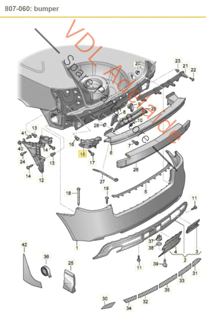 8P4807393A  Audi A3 S3 8P Rear Bumper Guide Bracket Left 8P4807393A