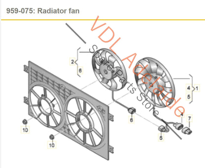 1K0959455FR 1K0959455ET    Audi S3 8P Golf MK6 R Gti Dual Radiator Fans 300W 360mm & 200W 295mm