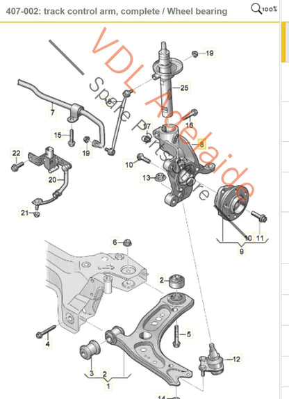 5Q0407253A 5Q0407257A    VW Golf R Gti MK7.5 Front Left Wheel Bearing Housing Hub Knuckle 85mm 5Q0407253A