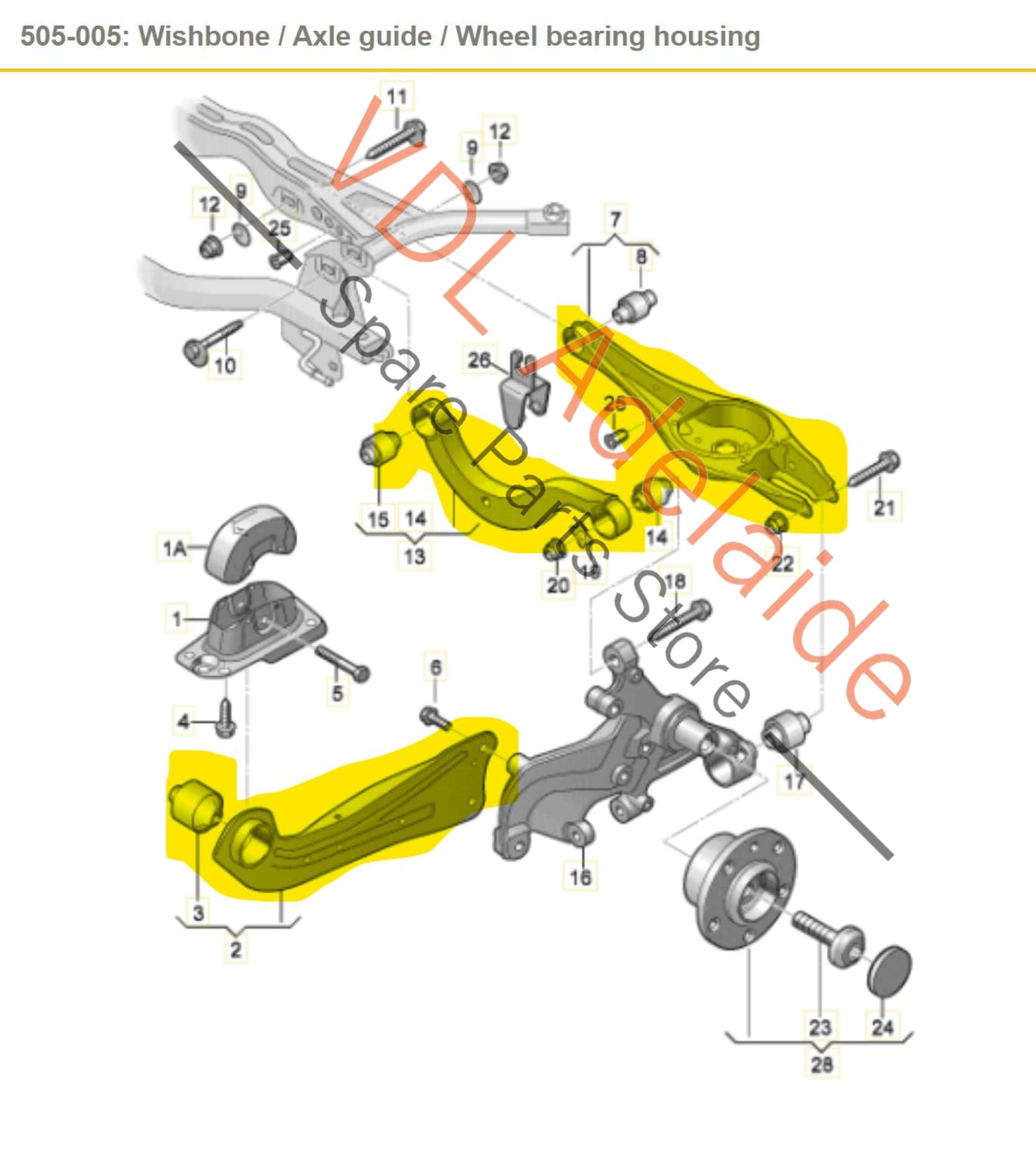 5Q0505323D 5Q0505311D 5Q0505223D 5Q0501529F 5Q0505225D VW Golf Mk7.5 Rear Left Suspension Control Arms Wishbone Upper & Lower