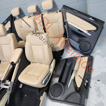     Mercedes W164 ML300 ML350 ML500 Set of Seats Interior Trim Set BUCKSKIN Cream Leather w Door Cards & Carpets