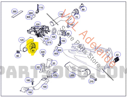 A1648302454 A16483024549116   Mercedes W164 ML Class Left Side Air Vent A1648302354