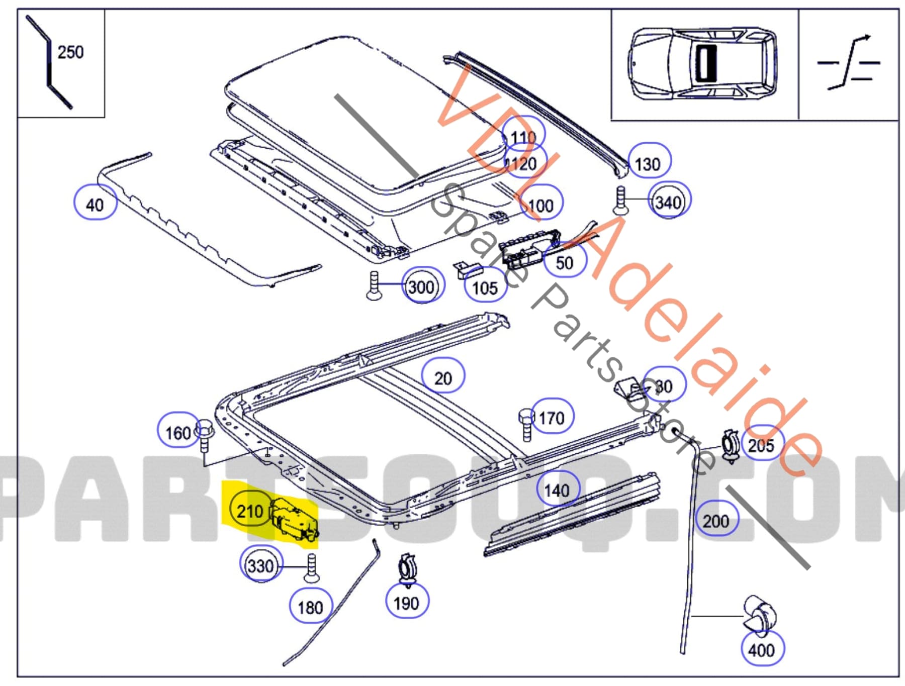 A1648201442    Mercedes W164 Electric Sunroof Motor A1648201442 Power Glass Sliding Sun Roof