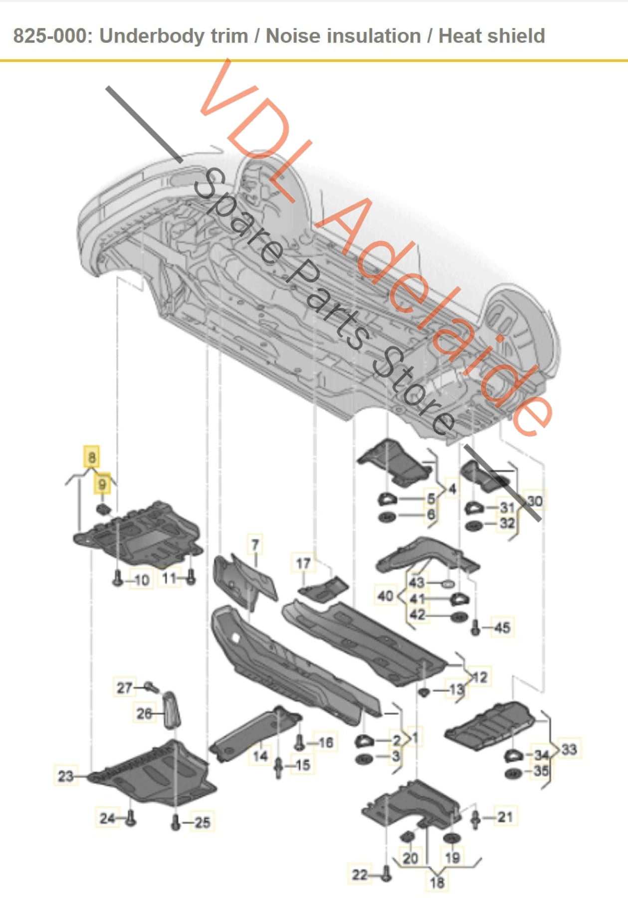 5Q0825235A 3Q0825235A  Golf MK7 Areton Passat B8 Engine Front Splash Under Body Trim Panel 3Q0825235A 5Q0825235A