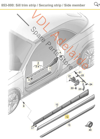 8V7853859GRU 8V7853860GRU 8V7854535 8V7854536 Audi S3 8V Convertible Cabrio Rocker Panel Trim Side Skirt Moldings Pair Left & Right