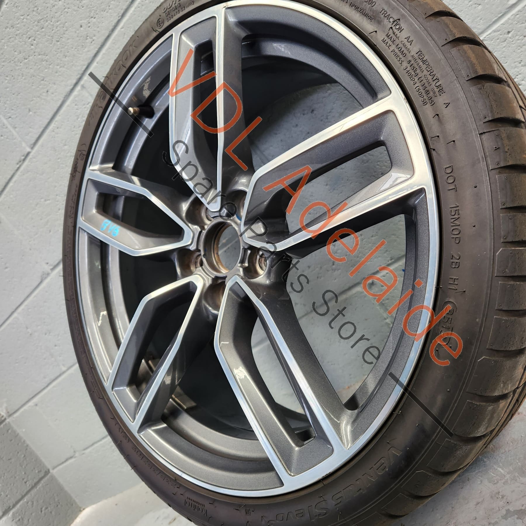 8V0601025AB    Audi S3 8V 19 x 8 ET49 5x112 Machine Finish 5 Double Spoke Alloy Wheel Rim #01