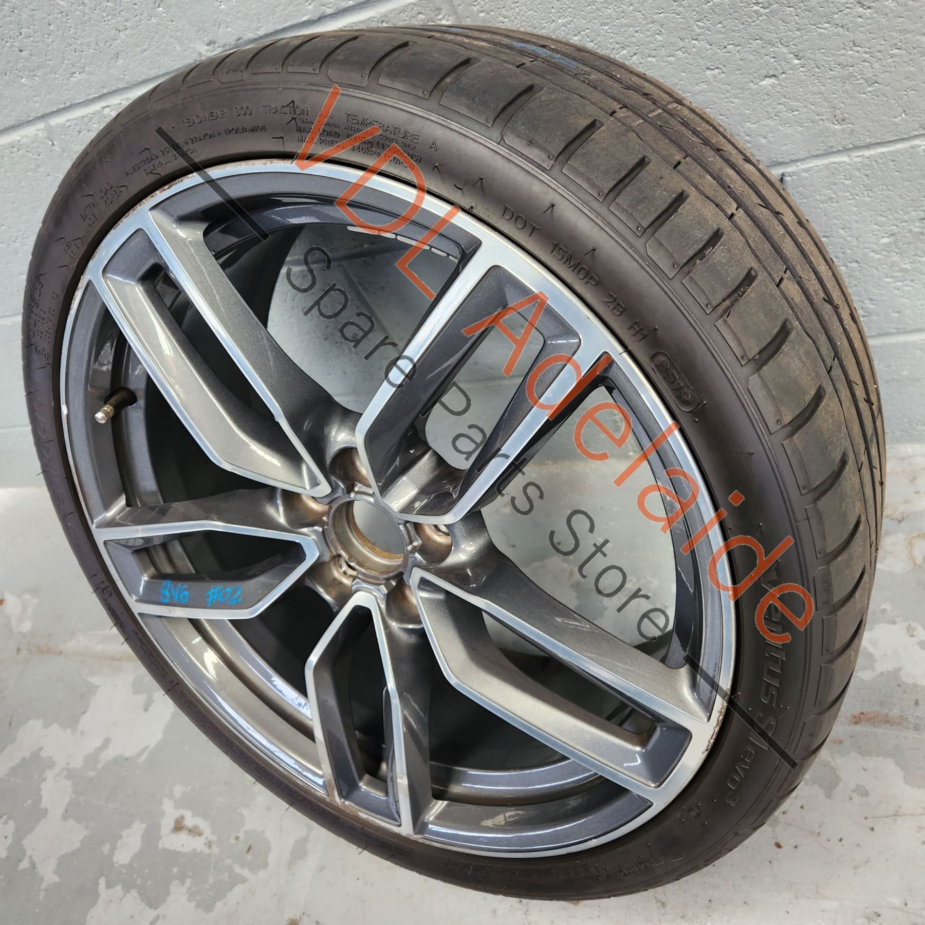 8V0601025AB    Audi S3 8V 19 x 8 ET49 5x112 Machine Finish 5 Double Spoke Alloy Wheel Rim #02