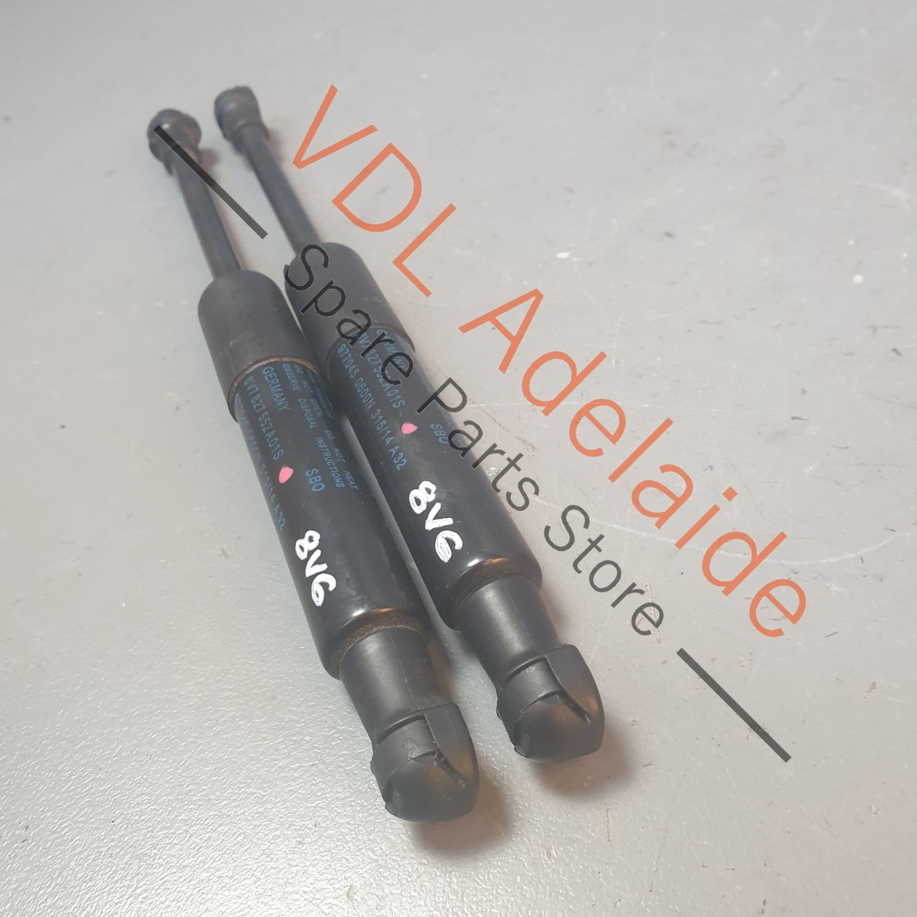 8V7827552A    Audi A3 S3 Cabriolet Convertible Rear Boot Trunk Gas Lift Struts (Pair) 8V7827552A