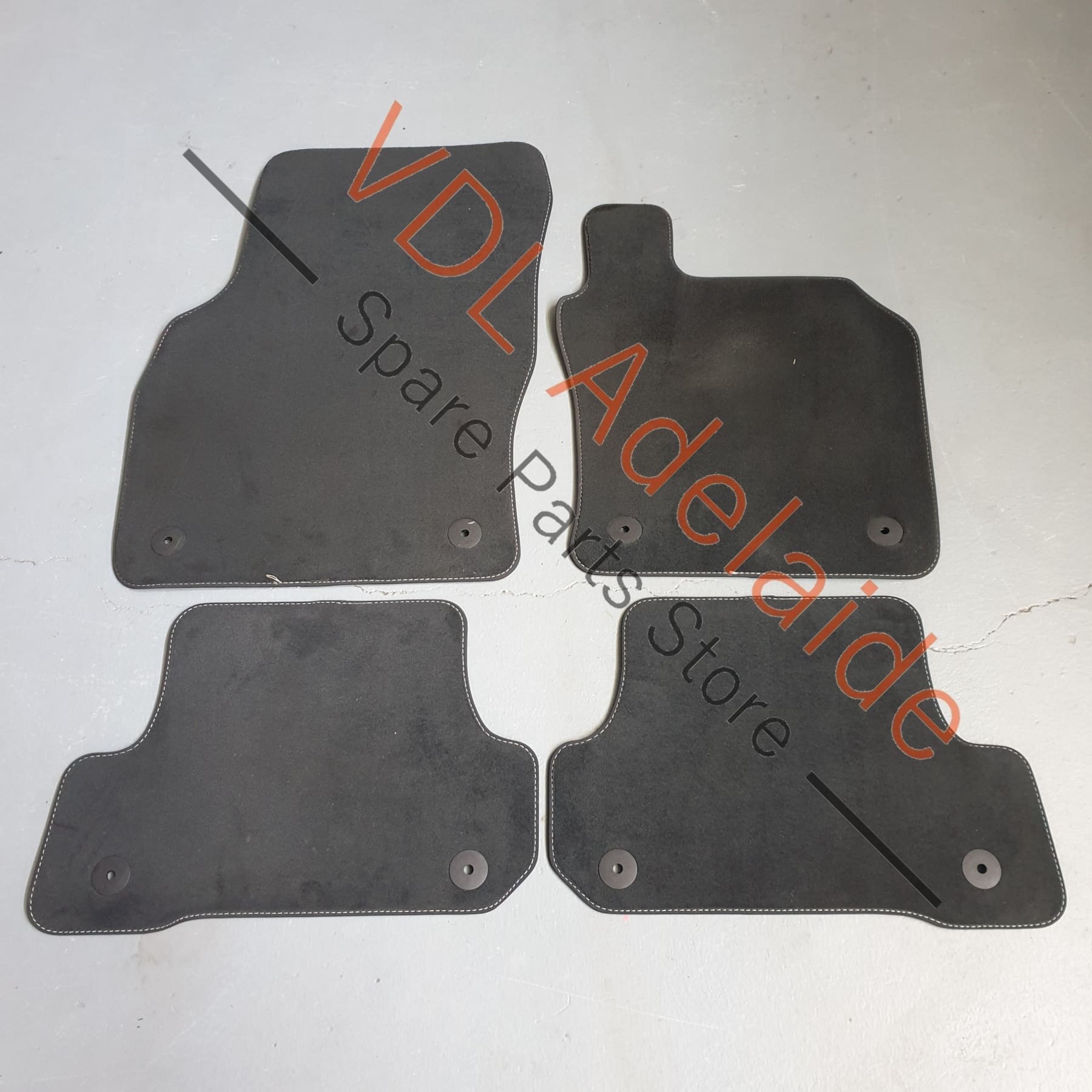 8V7864452A    Genuine OEM Audi A3 S3 Interior Carpet Mat Set 8V7864452A Black with White Stitching