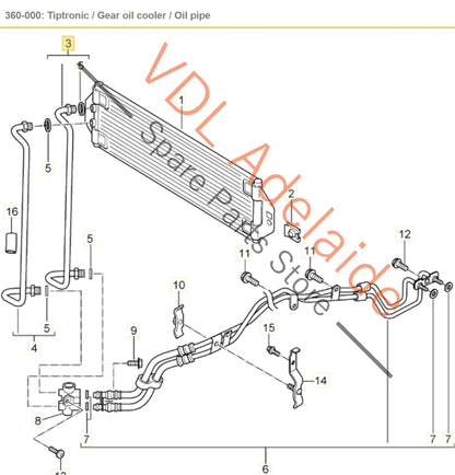 95530717250 7l0317822C   Porsche Cayenne Transmission Cooler Return Hose Pipe Line 95530717250 7l0317822C