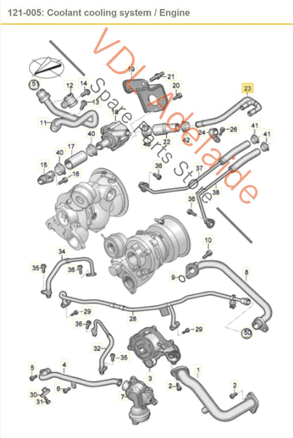 06M145121S   Audi RS4 RS5 Coolant Pipe 06M145121S