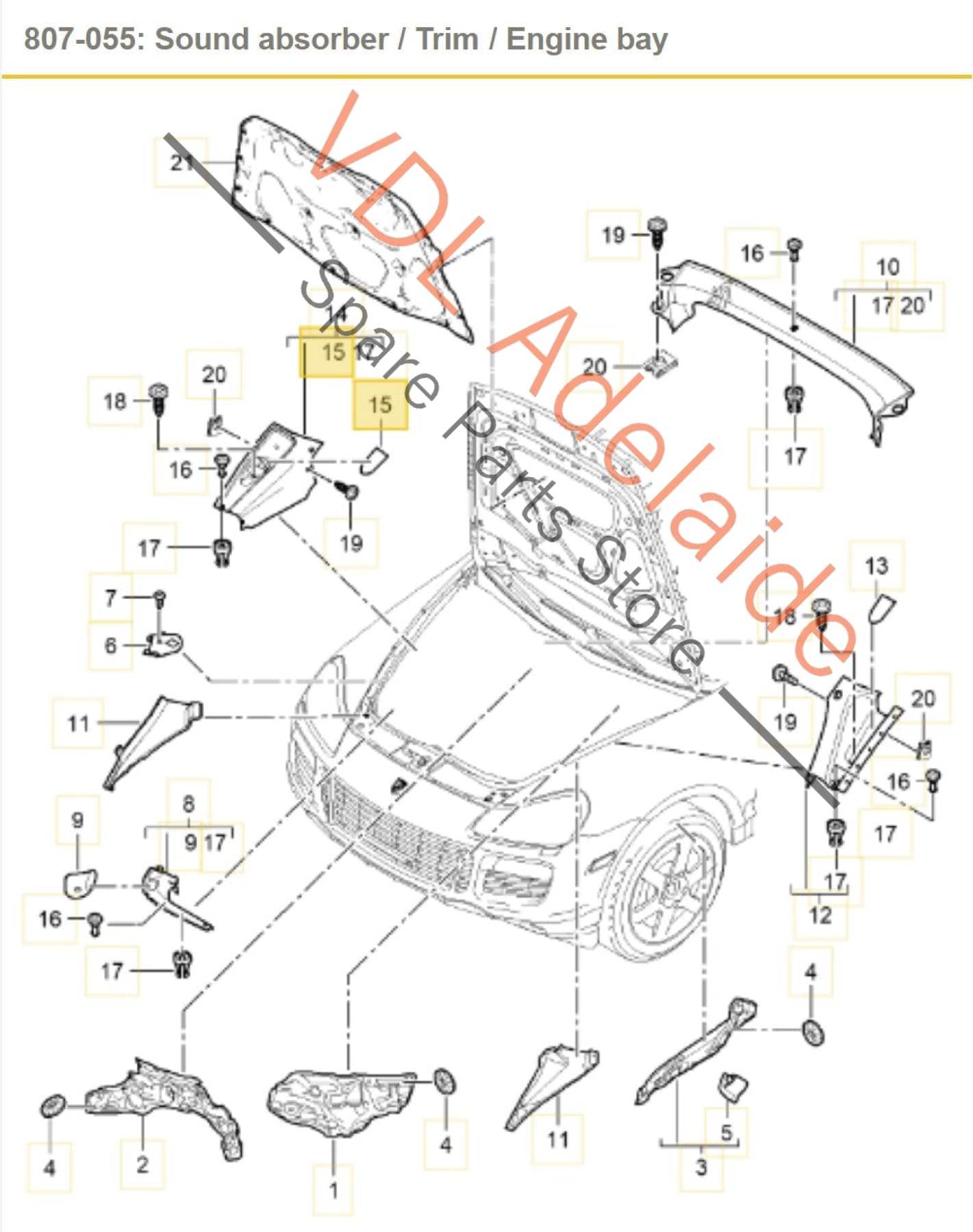 
95550410000, 7L5806100A, 9555041000001C, ,  2008-2010 Porsche Cayenne Coolant Reservoir Cover Panel Trim 7L5806100A