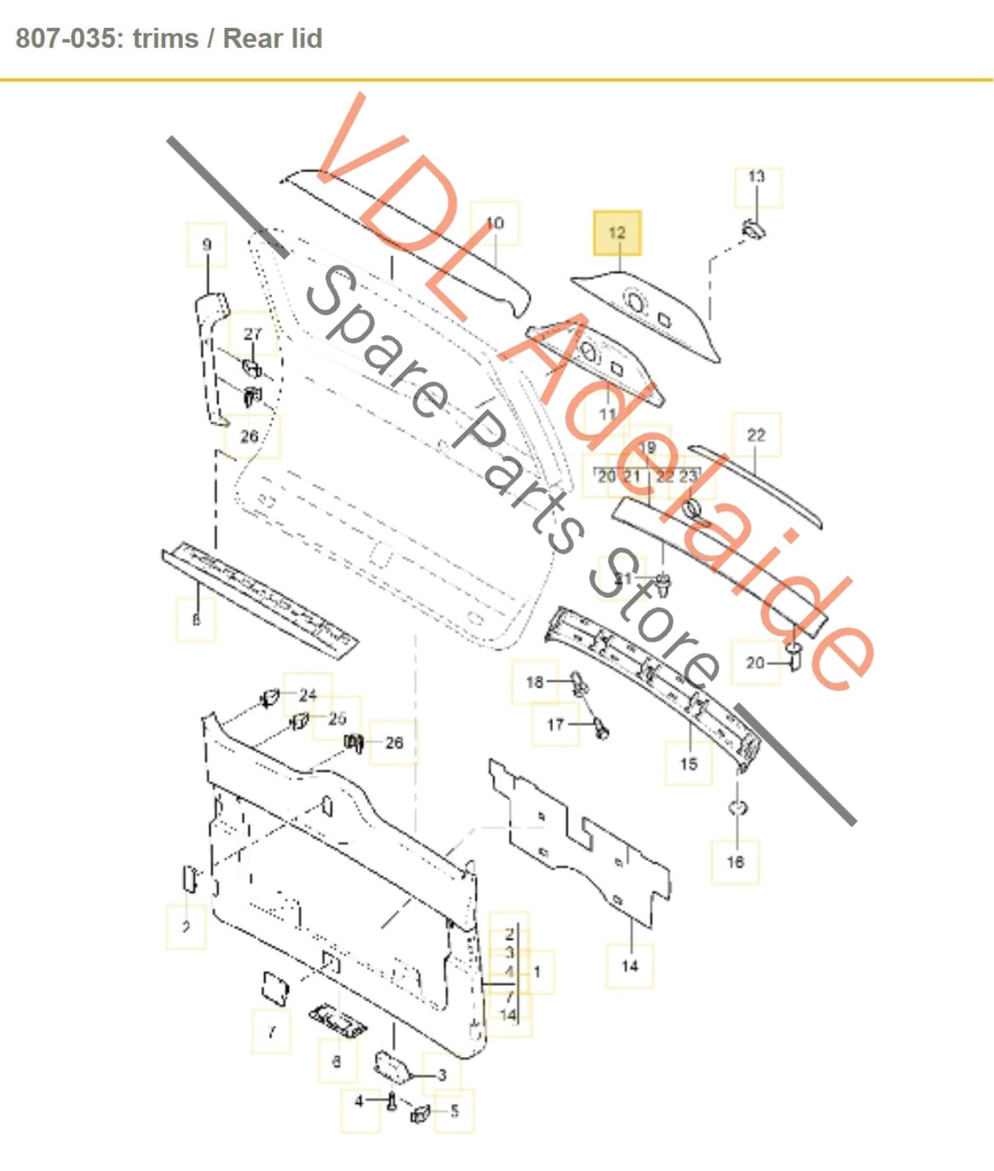 95555582900A03, 7L5867929, , ,  Porsche Cayenne 9PA Rear Hatch Tailgate Trim for Wiper 95555582900 A03 7L5867929