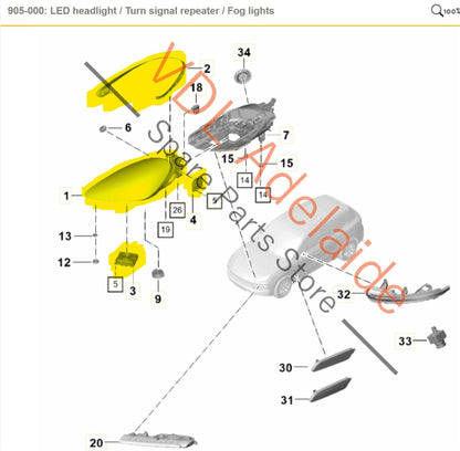 9Y0941044AL 9Y0941034T 958941572A Porsche Cayenne 9Y Right Side PDLS LED Headlight Headlamp Front Light w Modules