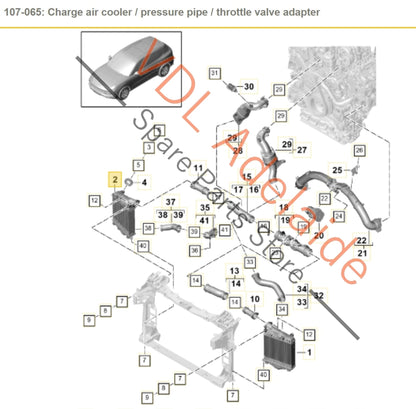 PAB14580410 4M0145804AR PAB145804C Porsche Cayenne E3 9YA 9YB Right Side Charge Air Intercooler 4M0145804AR PAB145804C