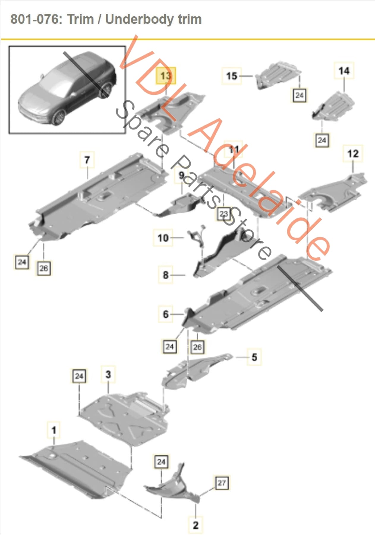 95882521400 4M4825214D   Porsche Cayenne E3 Rear Right Side Body Protection Trim Splash Guard 4M4825214D 95882521400