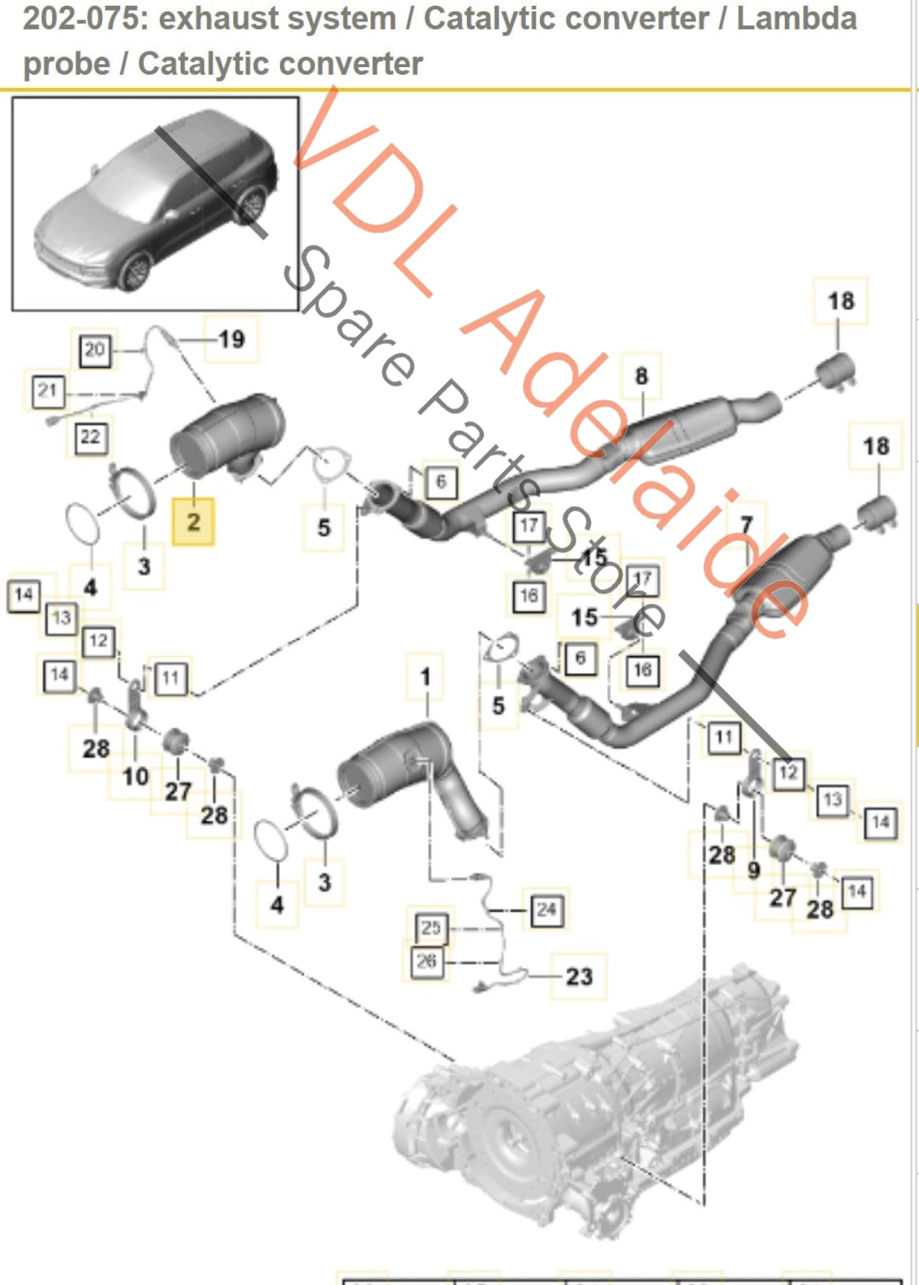 PAB25420000 4M0254252K 8W0131703AG PAB254200X Porsche Cayenne 2.9 BiTurbo V6 Petrol Left Side Catalytic Converter PAB25420000 4M0254252K 8W0131703AG