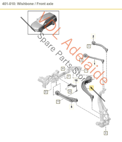 PAB407694 4M0407694E 95840769400  Porsche Cayenne E3 Front Right Suspension Wishbone Lower Control Arm PAB407694 4M0407694E 95840769400