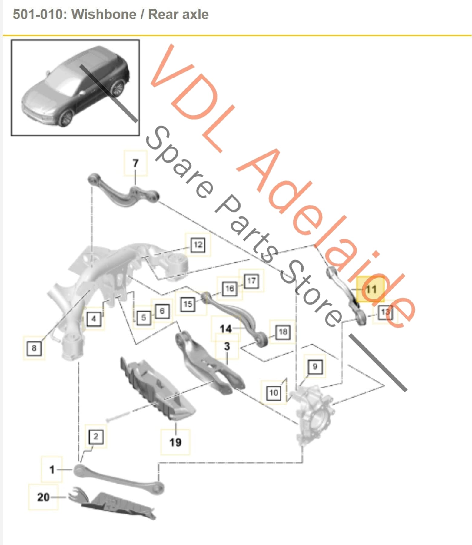 Heavy Duty Rear Lower Left Control Arm For Audi Q7, Porsche Cayenne, VW Touareg – OE Quality With Hardware Kit