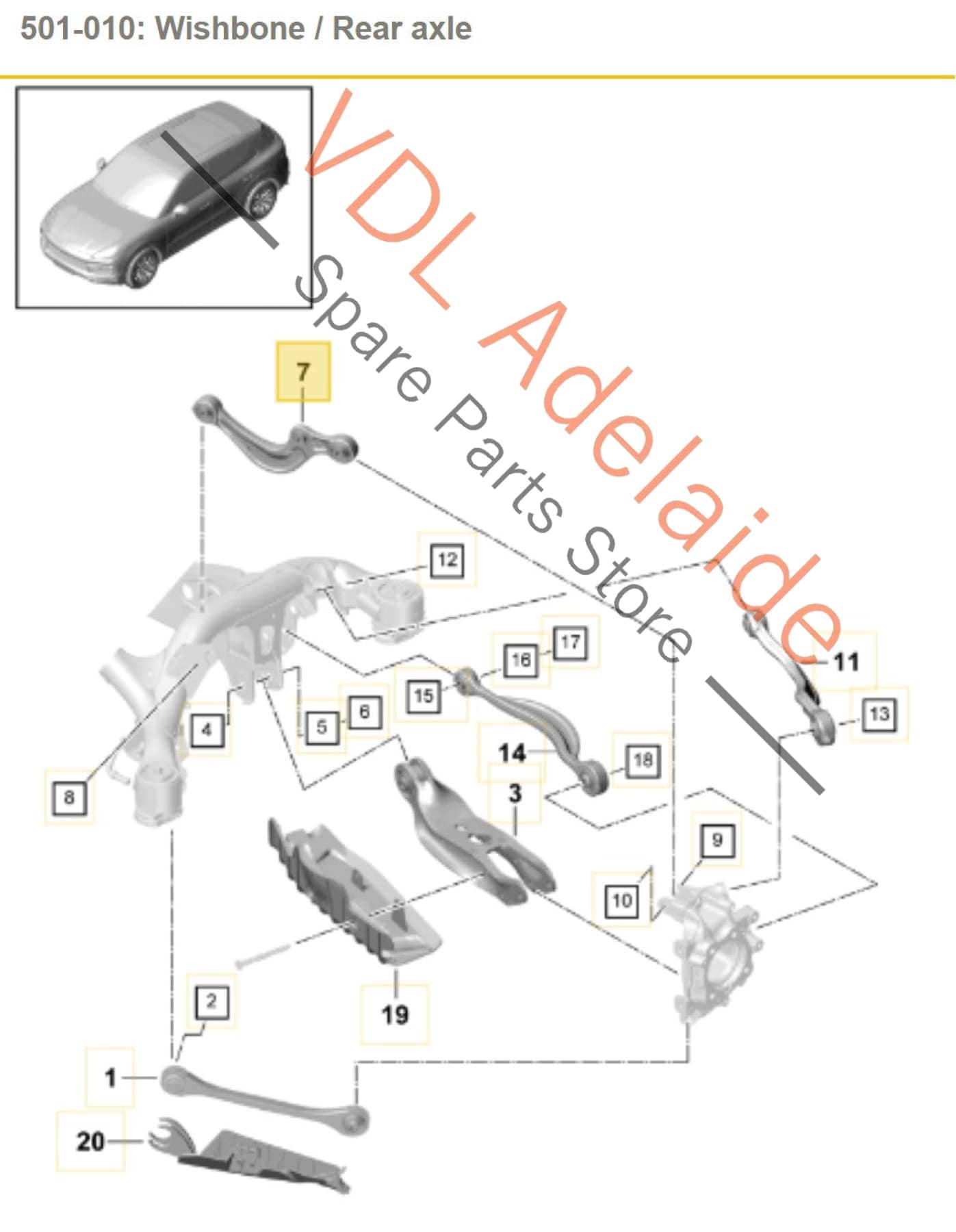 958505323G 4M0505361G   Porsche Cayenne E3 Audi Q7 Q5 Rear Upper Suspension Wishbone Control Arm 958505323G 4M0505361G