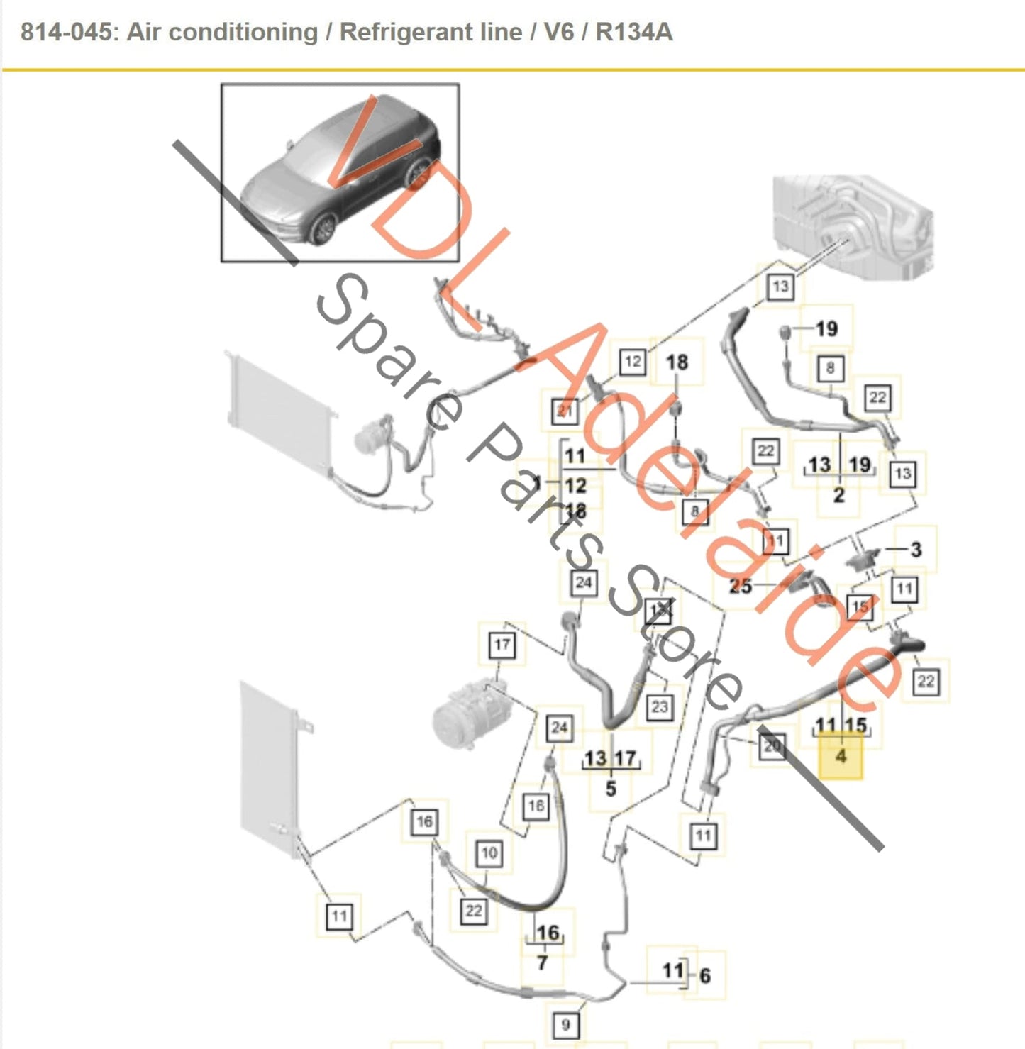 9Y0816738B    Porsche Cayenne E3 9YA 9YB AC Refrigerant Hose Pipe 9Y0816738B