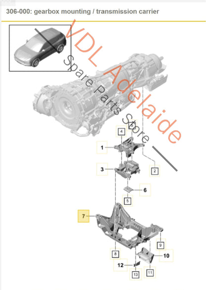 PAB39926310 PAB399263B   Porsche Cayenne E3 9YA 9YB Transmission Gearbox Mount Carrier Bracket PAB39926310 PAB399263B