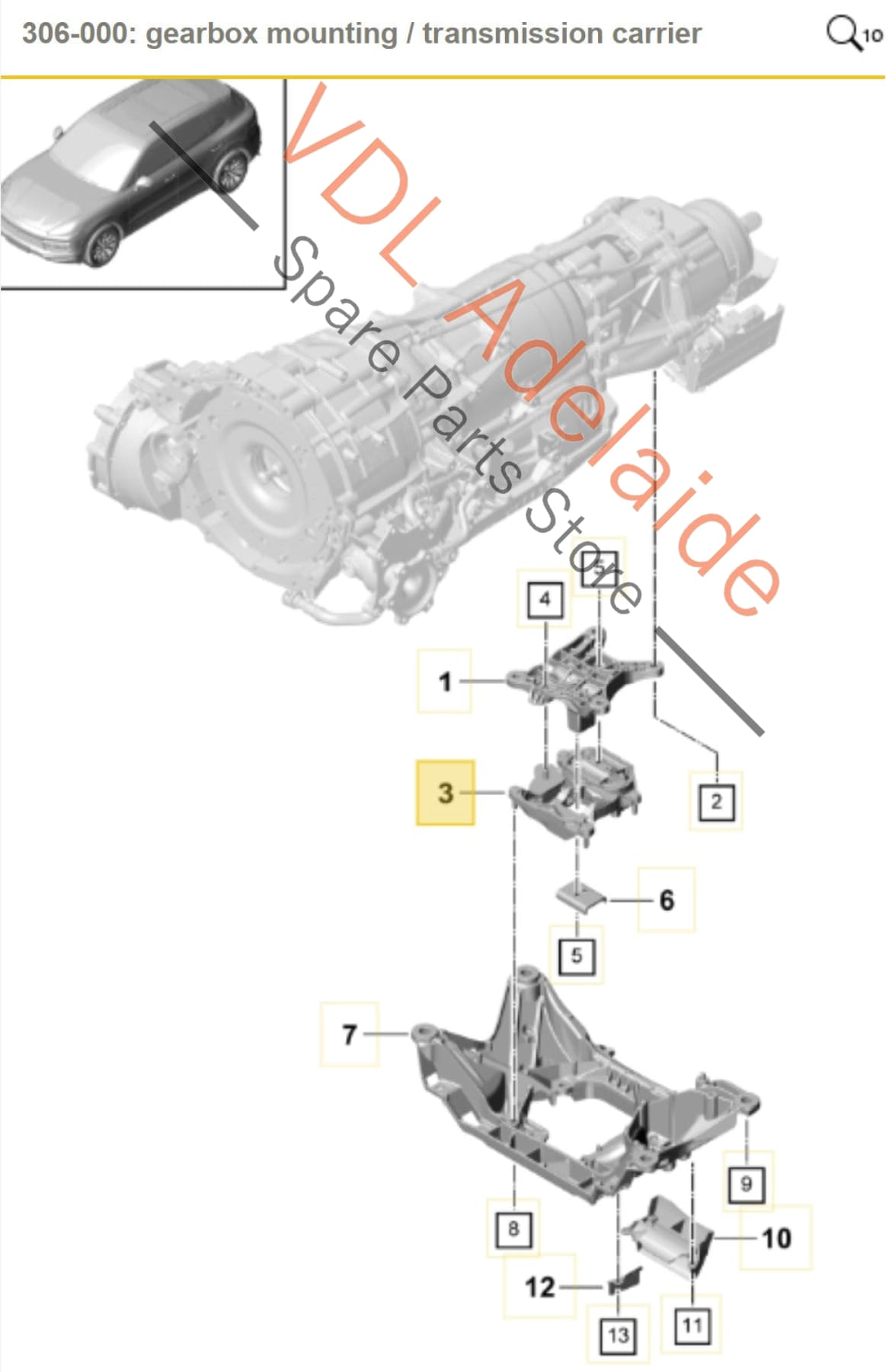 9Y0399153 9Y0399153B   Porsche Cayenne E3 9YA 9YB Transmission Gearbox Mount 9Y0399153 9Y0399153B