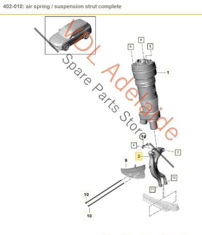 4M0413037 958413037H   Audi Q7 Porsche Cayenne E3 9YA 9YB Front Left Suspension Strut Fork Carrier 958413037H 4M0413037