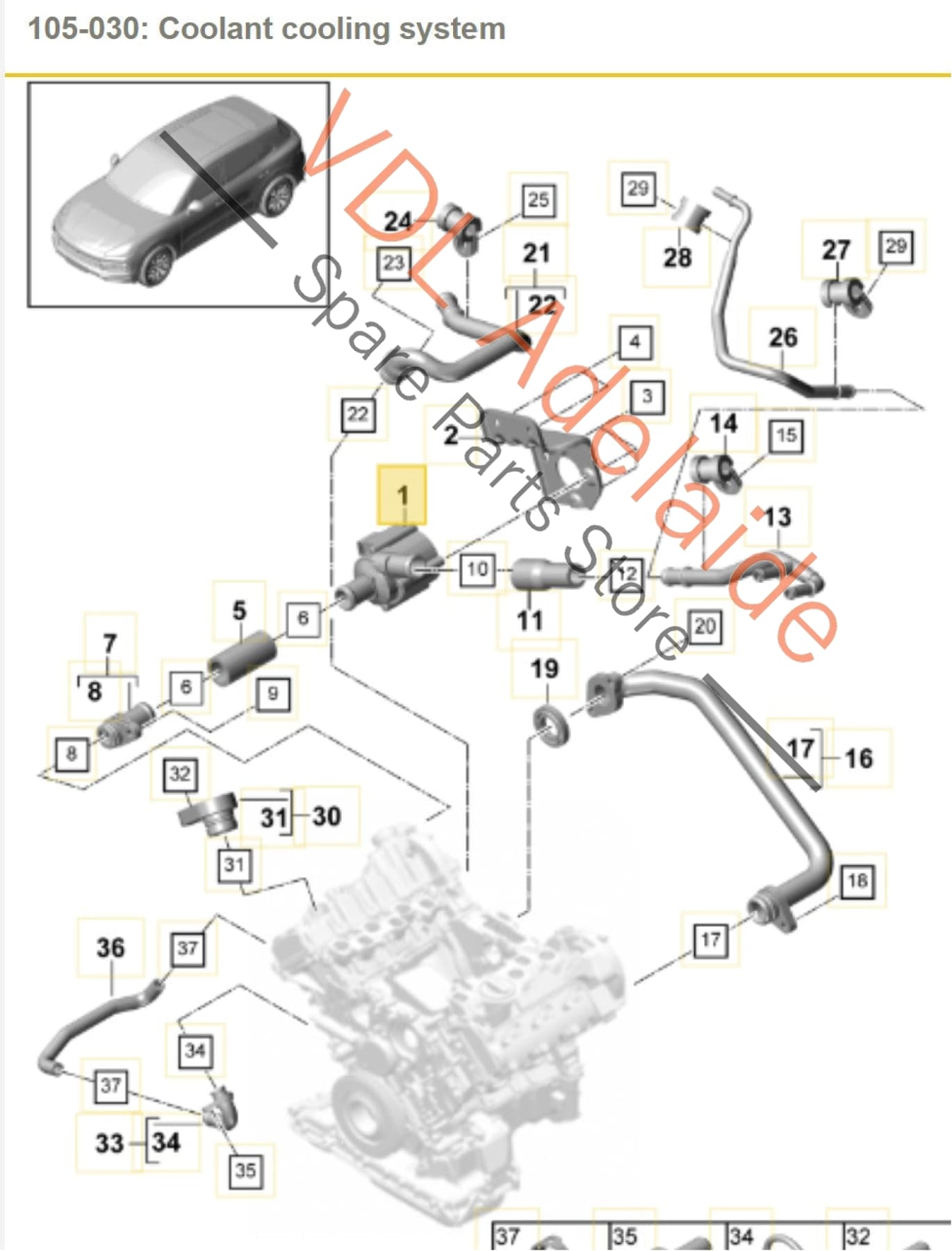 9A7121601 06H121601P 06H121601L  Porsche Cayenne E3 Additional Secondary Coolant Electric Pump 9A7121601 06H121601P 06H121601L