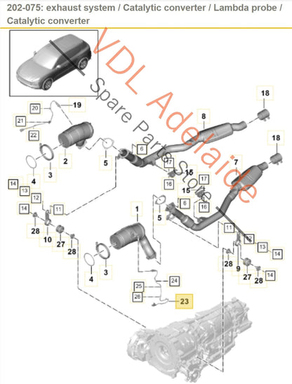 PAB906265J PAB90626500 4M8906265AC  Porsche Cayenne E3 9YA 9YB Oxygen Sensor Downstream Left Side PAB90626500 PAB906265J 4M8906265AC