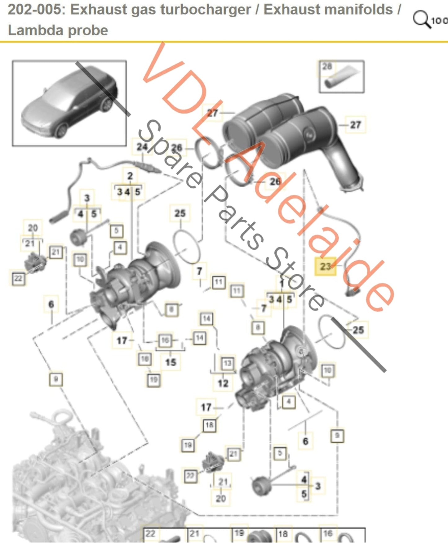 PAB906265A 9A790626530 06M906265A  Porsche Cayenne E3 9YA 9YB Oxygen Sensor Upstream Left Side PAB906265A 9A790626530 06M906265A