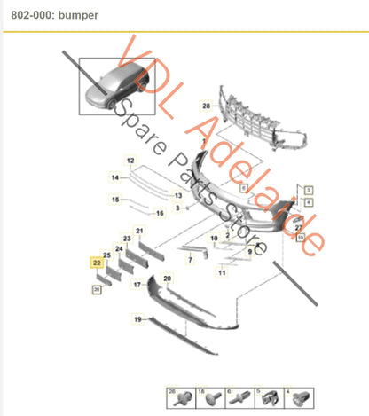 9Y0807287D 9Y0807287DOK1  Porsche Cayenne E3 9Y Front Bumper Licence Plate Holder Trim 9Y0807287D OK1