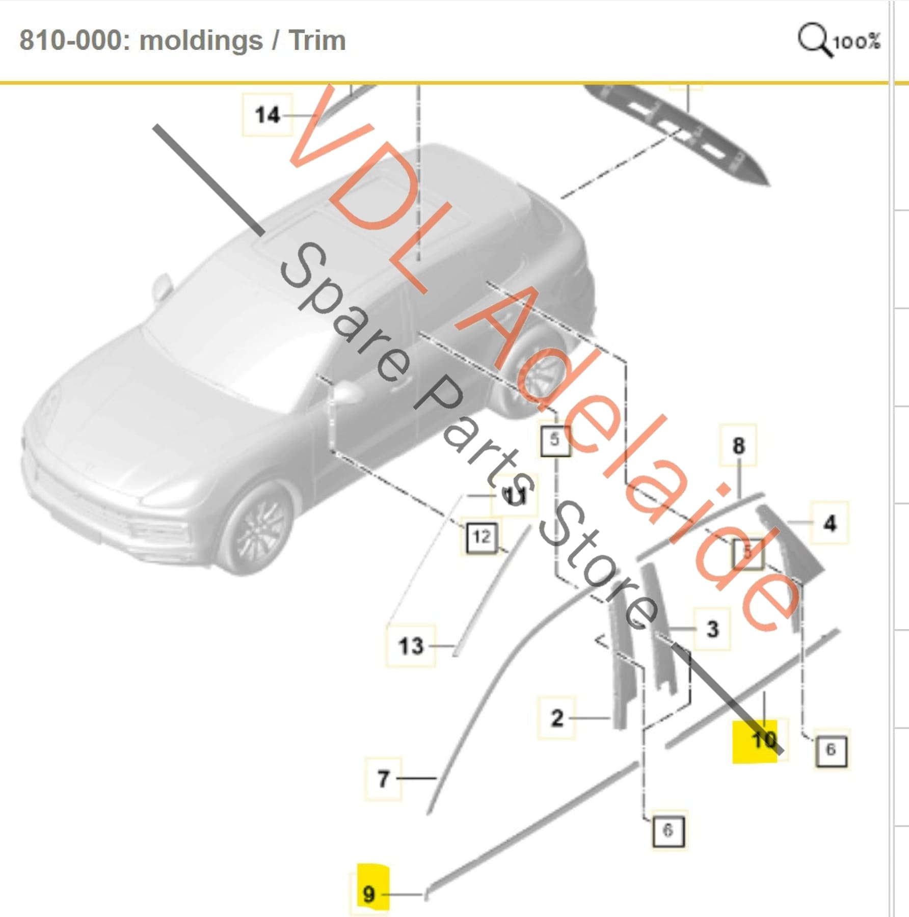 9Y0837475H 9Y0837476H 9Y0839475H Porsche Cayenne E3 9Y Set of 4 Door Window Chrome Trim Strips 9Y0837475H 9Y0837476H 9Y0839475H 9Y0839476H GV9