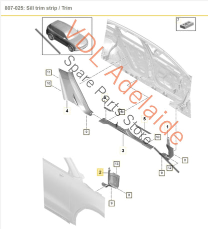 PAB86348320 7628634831 762863483 Porsche Cayenne E3 9Y Front Left Interior Footwell Trim PAB86348320 762863483 1E0