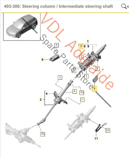 9A790770500 80A907705 PAC907705 Porsche Cayenne E3 9Y Control Unit for Electronically Controlled Steering Column Adjustment 9A790770500 80A907705 PAC907705