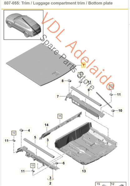 PAB85885500 PAB858855DK4 760858855 Porsche Cayenne E3 9Y Folding Rear Boot Cargo Floor Trim Carpet Cover for Spare Wheel PAB85885500 PAB858855 DK4 760858855