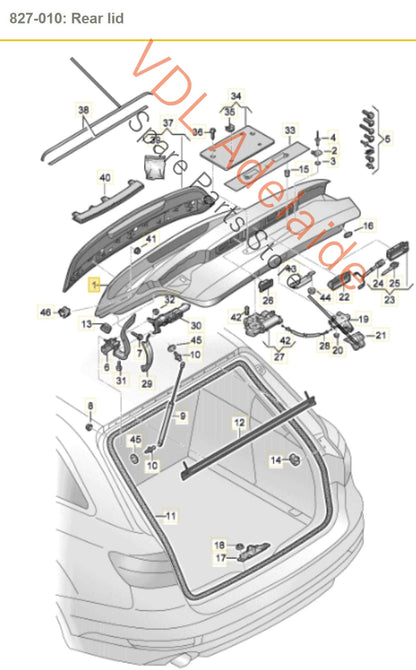 8W9827025B 8W9827025D  Audi S4 B9 Boot Hatch Trunk Panel 6Y6Y Daytona Gray Pearl 8W9827025B 8W9827025D