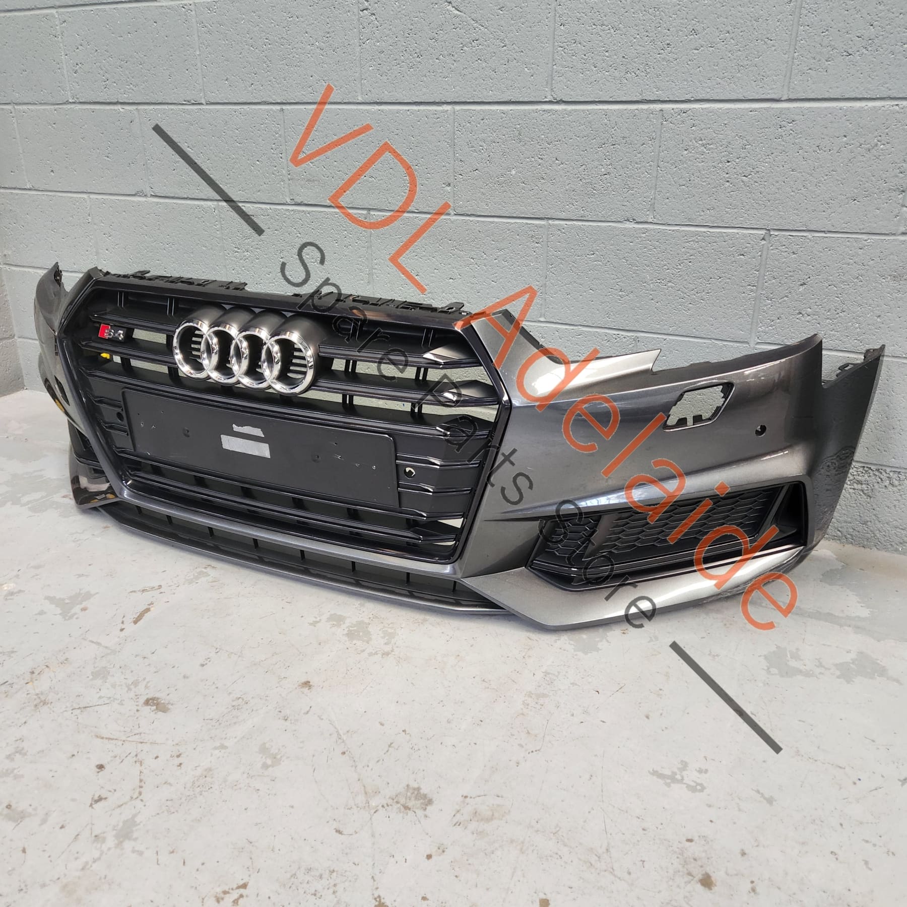 8W0853651JFUQ, 8W0807682K, 8W0807065KGRU, ,  Audi S4 B9 Whole Front Bumper & Grille Assembly 6Y6Y Daytona Gray Pearl 8W0821106A 8W0807682K 8W0853651J FUQ