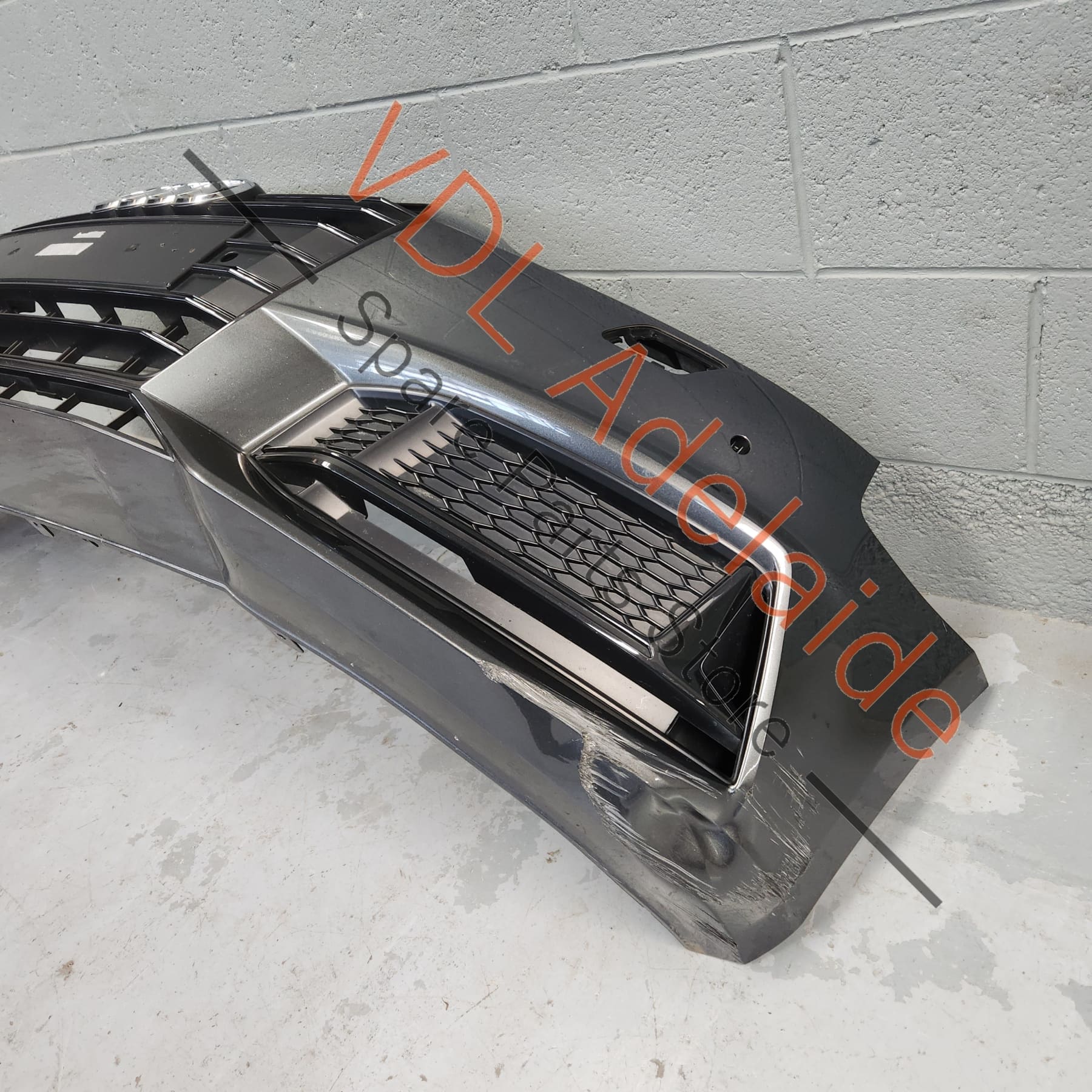 8W0853651JFUQ, 8W0807682K, 8W0807065KGRU, ,  Audi S4 B9 Whole Front Bumper & Grille Assembly 6Y6Y Daytona Gray Pearl 8W0821106A 8W0807682K 8W0853651J FUQ