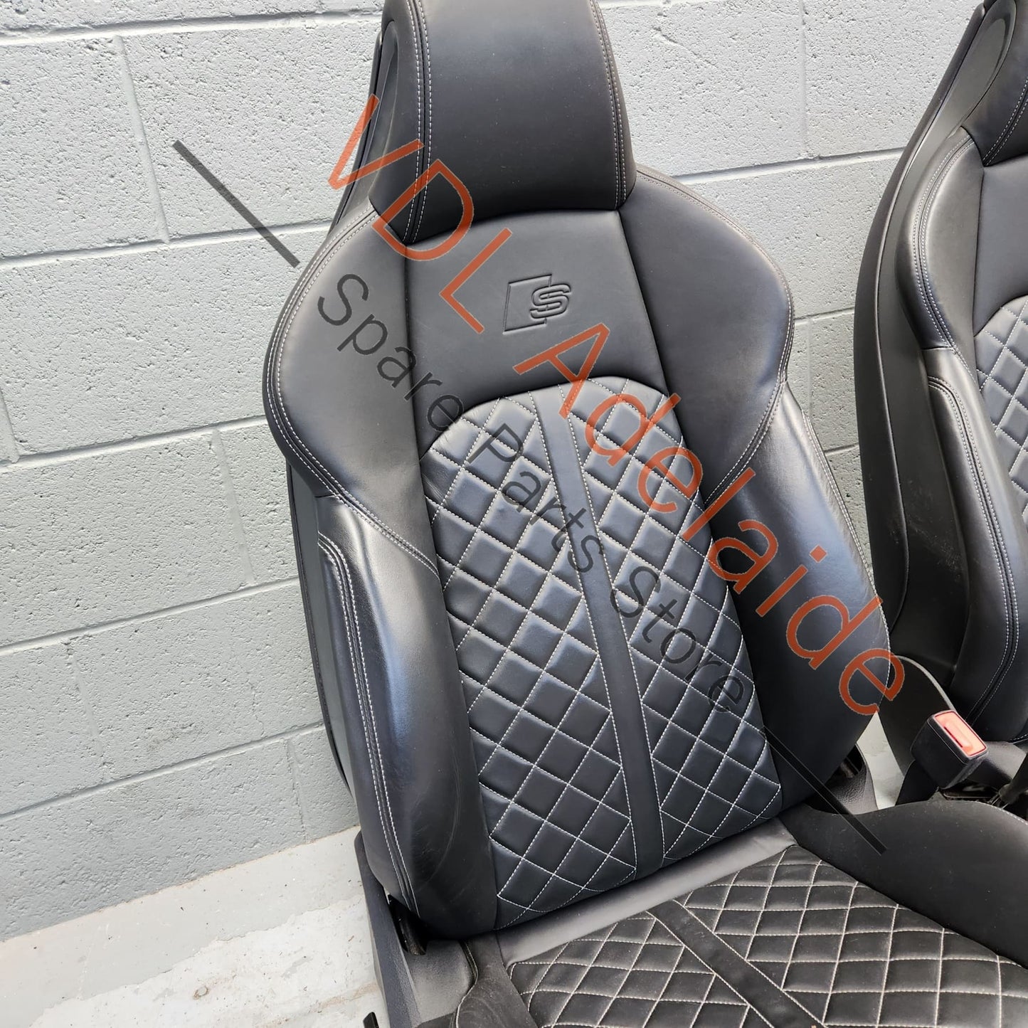    Audi S4 A4 Front Electric & Heated Diamond Stitch Leather Seat Seats Pair