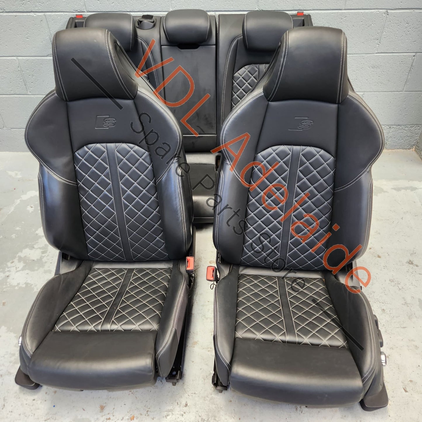    Audi S4 A4 Wagon Front & Rear Electric & Heated Diamond Stitch Leather Seat Seats Set