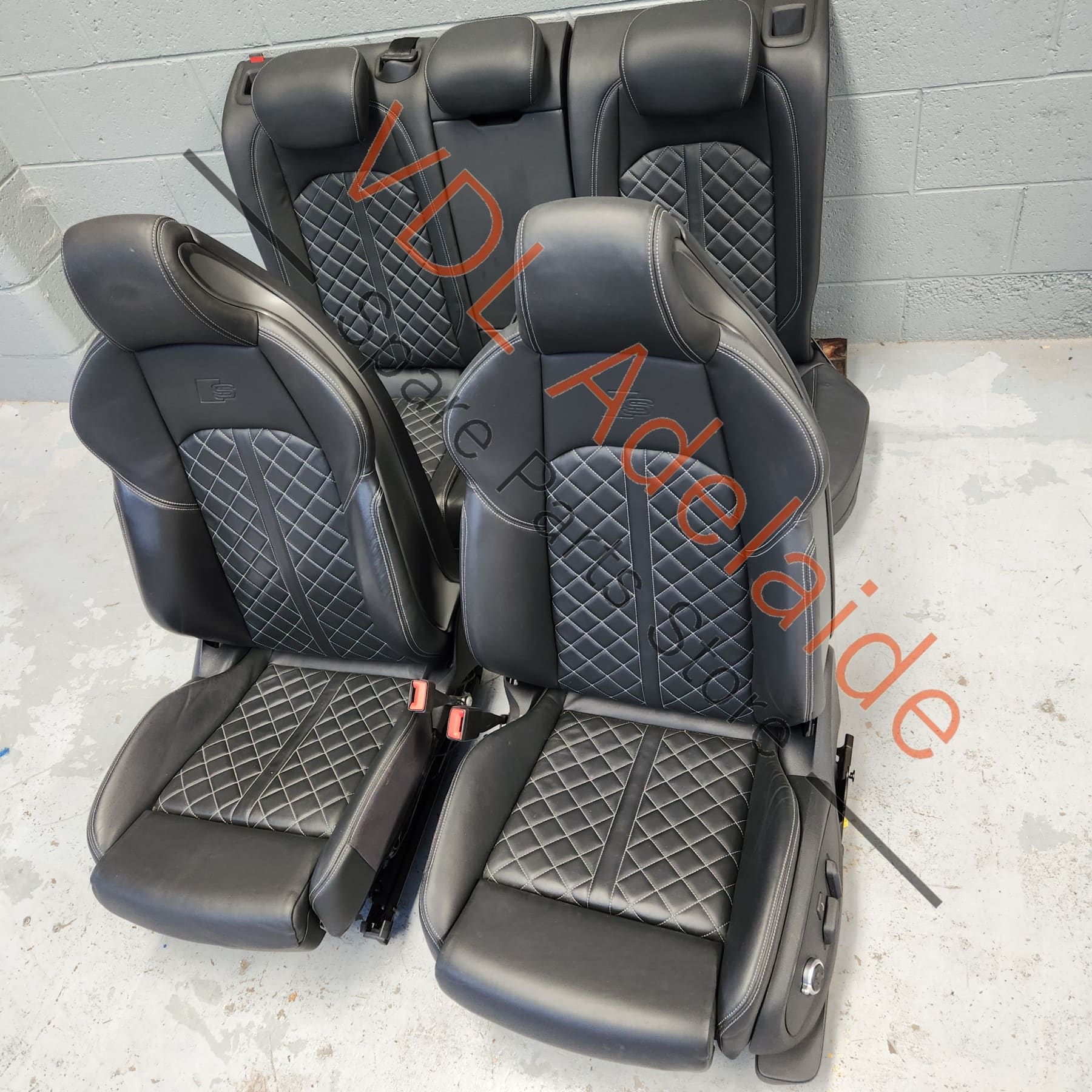    Audi S4 A4 Wagon Front & Rear Electric & Heated Diamond Stitch Leather Seat Seats Set