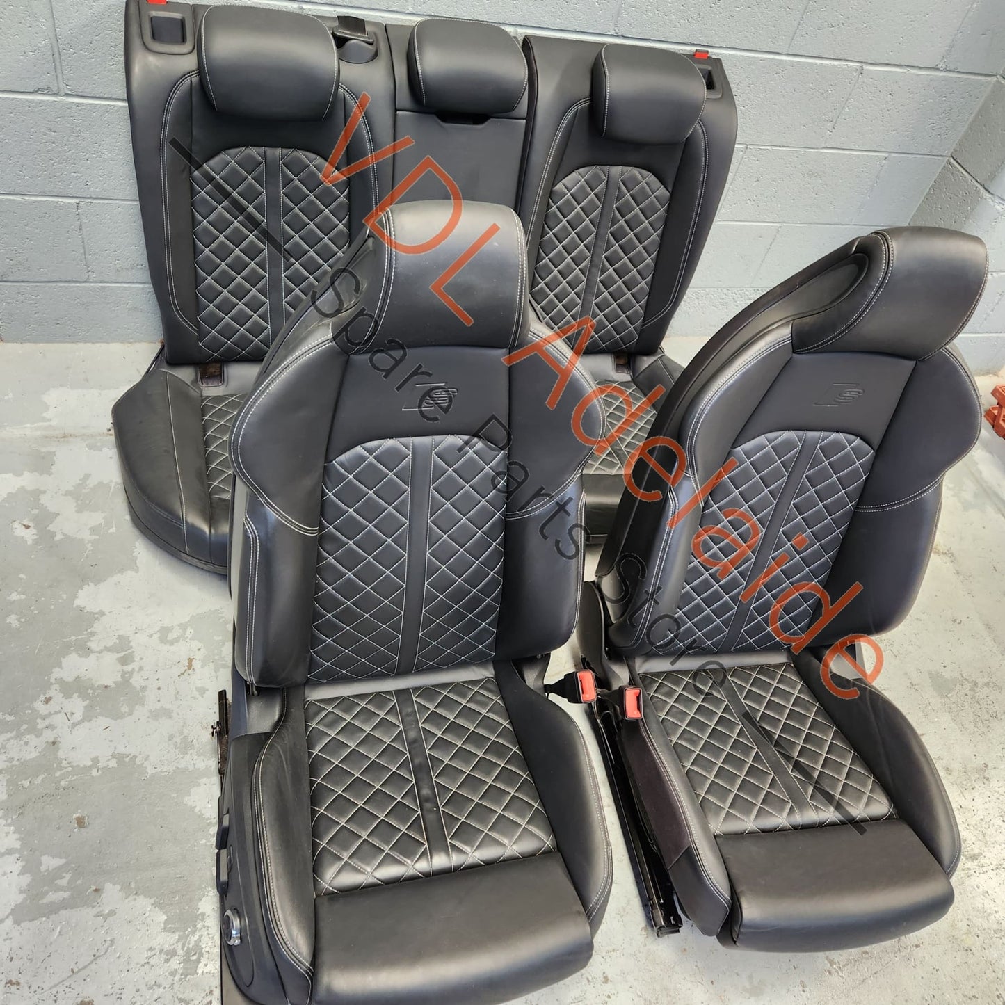    Audi S4 A4 Wagon Front & Rear Electric & Heated Diamond Stitch Leather Seat Seats Set