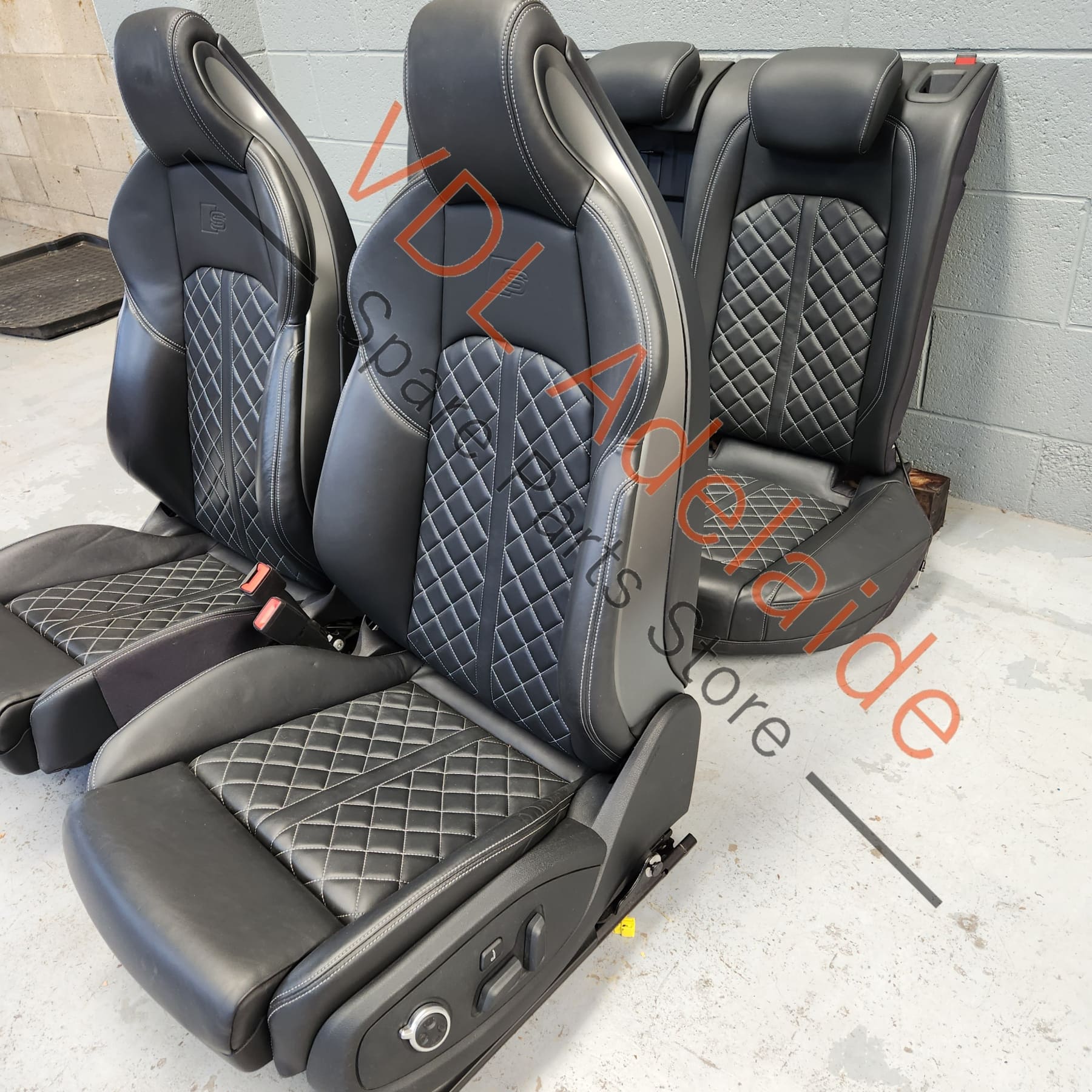    Audi S4 A4 Wagon Front & Rear Electric & Heated Diamond Stitch Leather Seat Seats Set