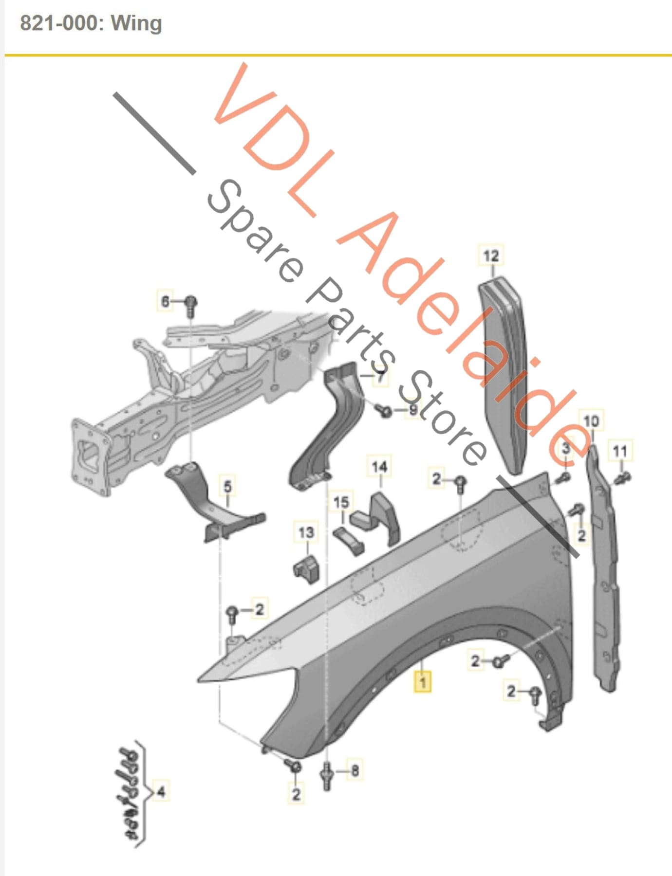 83A821022    Audi Q3 RSQ3 Front Right Mudguard Wing Panel Fender 83A821022 0E0E Mythosschwarz