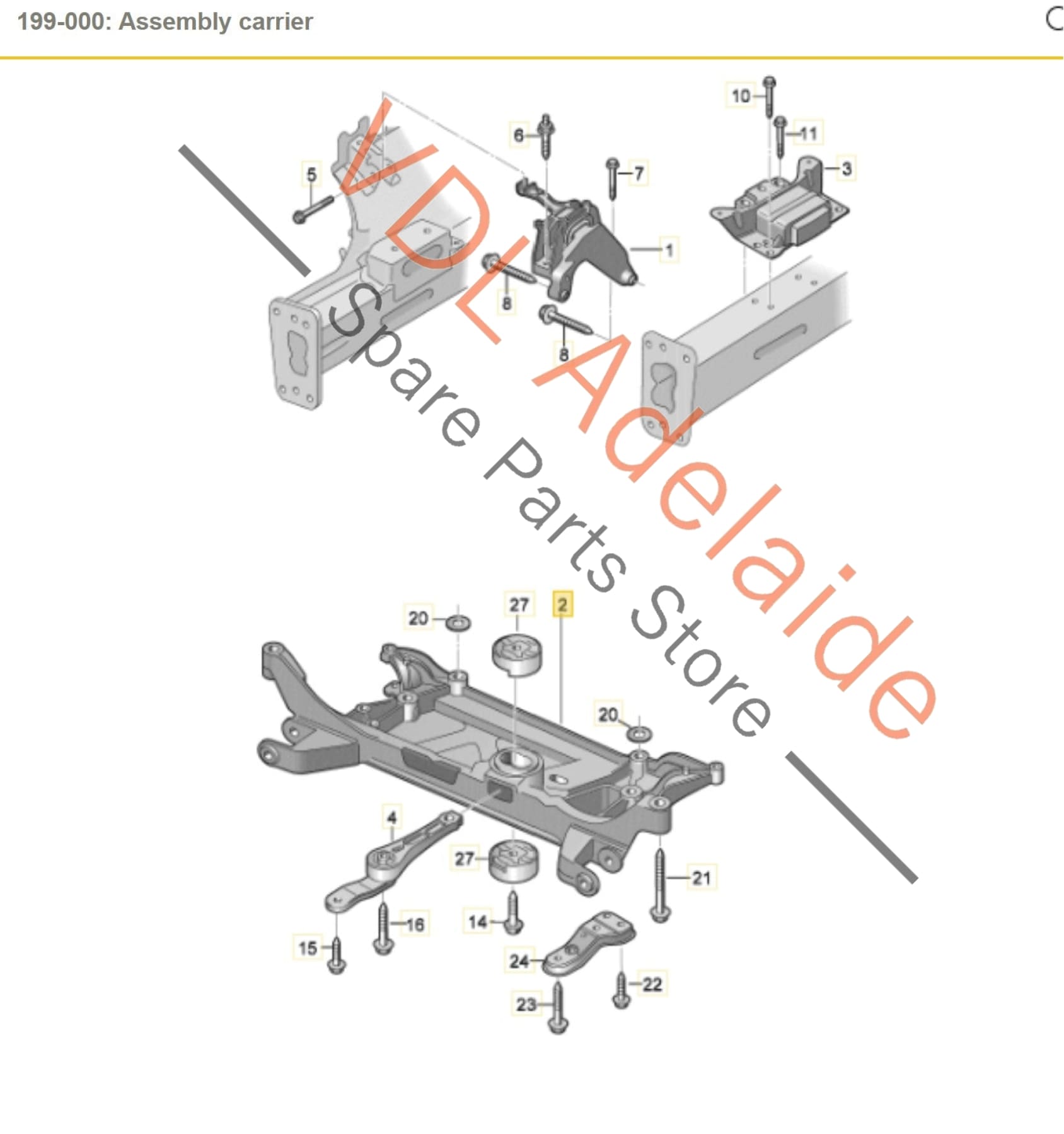 5WA199315F 3Q0199315D 3Q0199315E  Audi Q3 RSQ3 Front K Frame Engine & Suspension Support Crossmember 3Q0199315D 5WA199315F 3Q0199315E